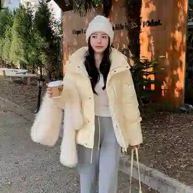 兰缪 白鸭绒蓬松保暖短款冬季时尚高级感简约日常通勤潮流百搭设计感宽松闺蜜装厚外套羽绒服 女款