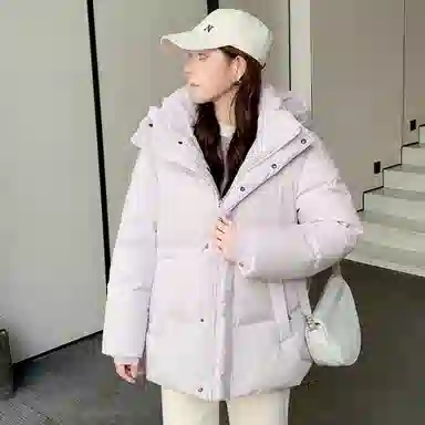 兰缪 白鸭绒蓬松保暖短款冬季时尚高级感简约日常通勤潮流百搭设计感宽松闺蜜装厚外套羽绒服 女款