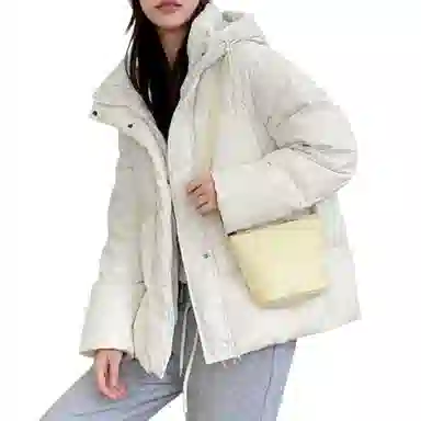 兰缪 白鸭绒蓬松保暖短款冬季时尚高级感简约日常通勤潮流百搭设计感宽松闺蜜装厚外套羽绒服 女款