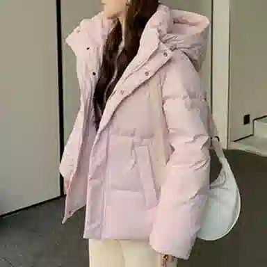 兰缪 白鸭绒短款冬季蓬松轻盈韩版高级感简约设计感保暖时尚日常通勤潮流百搭宽松闺蜜装厚外套羽绒服 女款