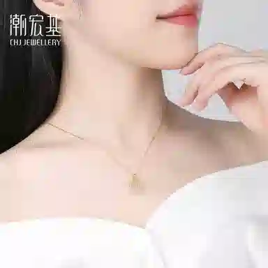 【招财金香 暴富戴】 潮宏基 新中式国潮 精致轻奢小众 森系简约时尚年轻 礼盒锁骨链 玉髓 项链 女款