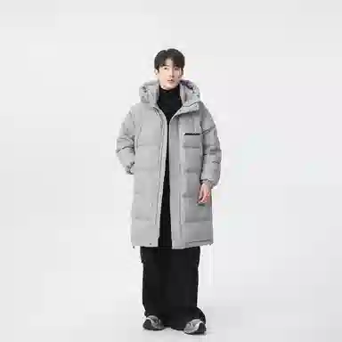 金贝勒 美式高街简约字母印花宽松连帽百搭保暖羽绒服 男女同款