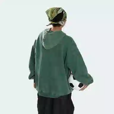 金贝勒 美式街头字母印花宽松休闲个性连帽落肩卫衣 男女同款
