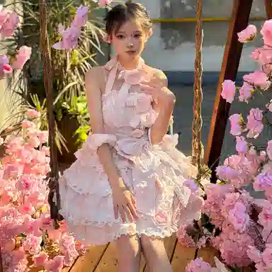 桴生 告白玫瑰优雅甜美洛丽塔小礼服蓬蓬裙萝莉装 女款