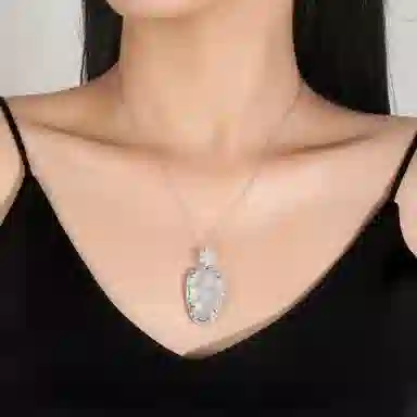 骊碧 金枝玉叶 新中式国潮风轻奢高级感小众设计可调节锁骨链 玉髓 项链 女款