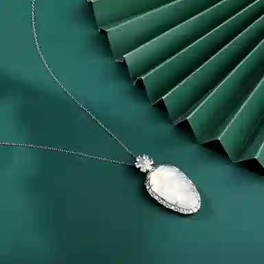 骊碧 金枝玉叶 新中式国潮风轻奢高级感小众设计可调节锁骨链 玉髓 项链 女款