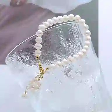 骊碧 轻奢淡水猫爪时尚设计感可爱猫爪印记复古风简约高档浪漫 仿珍珠 手链 女款