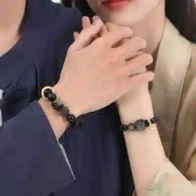 骊碧 新中式醒狮 国潮风小众 黑曜石 手串 男女同款情侣款