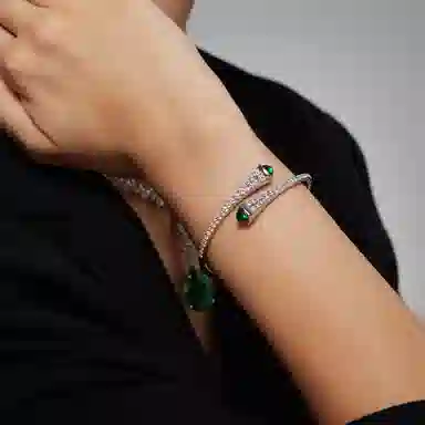 骊碧 极简风 锆石 手镯 女款 白色