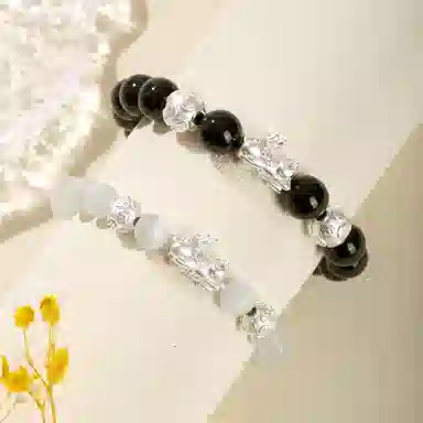 骊碧 新中式招财貔貅吞金兽 复古国潮风精致轻奢小众高级感设计转运珠 玛瑙 手串 男女同款情侣款