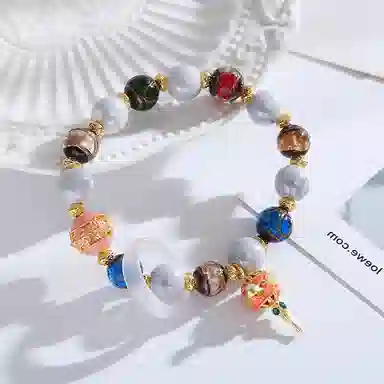 骊碧 轻奢雍和爆款香灰琉璃复古文艺民族风高档浪漫有意义 仪式感 仿水晶 手链 女款