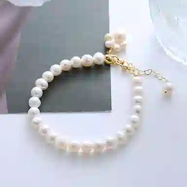 骊碧 轻奢淡水猫爪时尚设计感可爱猫爪印记复古风简约高档浪漫 仿珍珠 手链 女款