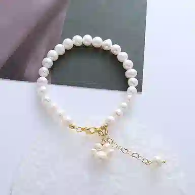 骊碧 轻奢淡水猫爪时尚设计感可爱猫爪印记复古风简约高档浪漫 仿珍珠 手链 女款