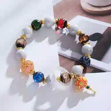 骊碧 轻奢雍和爆款香灰琉璃复古文艺民族风高档浪漫有意义 仪式感 仿水晶 手链 女款