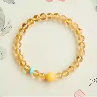 骊碧 【旺财聚财】高级感串珠收藏级仿黄水晶甄选天然转运高档浪漫有意义 周年仪式感 琉璃 手串 男女同款情侣款