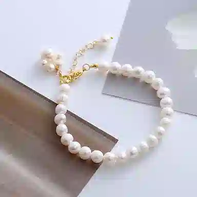 骊碧 轻奢淡水猫爪时尚设计感可爱猫爪印记复古风简约高档浪漫 仿珍珠 手链 女款