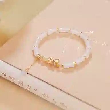 骊碧 新中式竹节流苏 玉髓 手串 女款