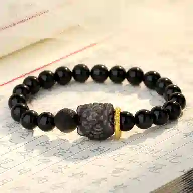 骊碧 新中式醒狮 国潮风小众 黑曜石 手串 男女同款情侣款