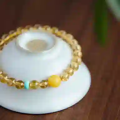 骊碧 【旺财聚财】高级感串珠收藏级仿黄水晶甄选天然转运高档浪漫有意义 周年仪式感 琉璃 手串 男女同款情侣款