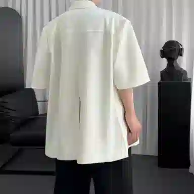 高级感小众禁欲系潮牌纯色透气百搭短袖西装 男女同款