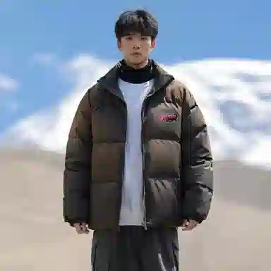 PISYPOX Cartoon Cat Logo Down Jacket