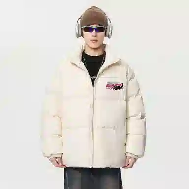 PISYPOX Cartoon Cat Logo Down Jacket