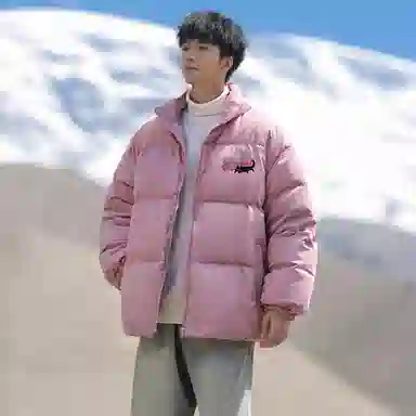 PISYPOX Cartoon Cat Logo Down Jacket