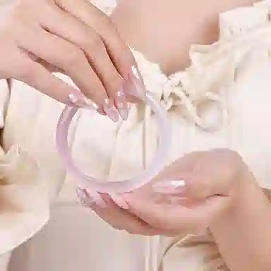 北京黄金 渐变粉 新中式国风设计 清冷高级氛围感穿搭 简约日常百搭通勤 玉髓 手镯 女款