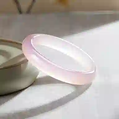 北京黄金 渐变粉 新中式国风设计 清冷高级氛围感穿搭 简约日常百搭通勤 玉髓 手镯 女款