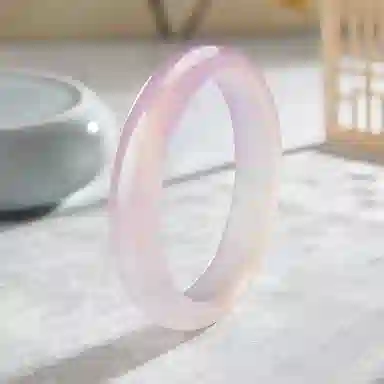 北京黄金 渐变粉 新中式国风设计 清冷高级氛围感穿搭 简约日常百搭通勤 玉髓 手镯 女款