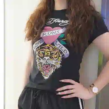 Ed Hardy Tiger Heart Swarovski T-Shirt SS24