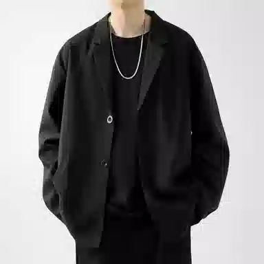 春秋日系纯色宽松休闲百搭款西装 男女同款