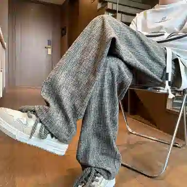 沐诚阳译 美式复古纯色基础脏脏裤简约时尚柔软宽松百搭舒适直筒垂感设计感高级感休闲裤 男女同款