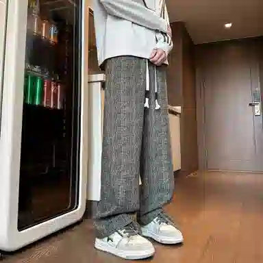 沐诚阳译 美式复古纯色基础脏脏裤简约时尚柔软宽松百搭舒适直筒垂感设计感高级感休闲裤 男女同款