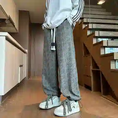 沐诚阳译 美式复古纯色基础脏脏裤简约时尚柔软宽松百搭舒适直筒垂感设计感高级感休闲裤 男女同款