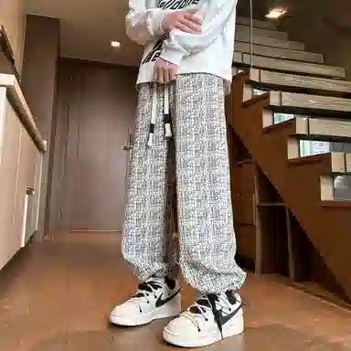 沐诚阳译 美式复古纯色基础脏脏裤简约时尚柔软宽松百搭舒适直筒垂感设计感高级感休闲裤 男女同款