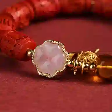 布达拉宫 福气满满六字真言转经筒锦上添花平安喜乐 朱砂 手串 男女同款情侣款