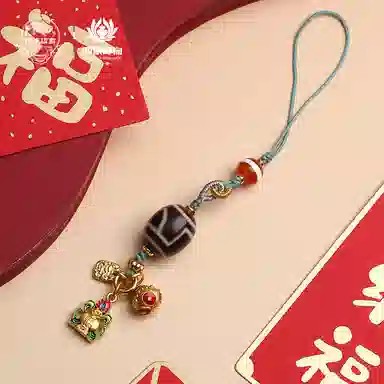 布达拉宫 新中式包包钥匙手机挂饰天珠转运纳福平安诸事顺遂#好运 玛瑙 挂件 男女同款情侣款