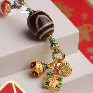 布达拉宫 新中式包包钥匙手机挂饰天珠转运纳福平安诸事顺遂#好运 玛瑙 挂件 男女同款情侣款