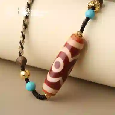 【布达拉宫文创官方】 布达拉宫 红肉三眼天珠财富之珠集天地人和福禄寿人生圆满吉祥安平 玛瑙 玉髓吊坠 男女同款情侣款