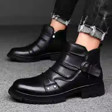 八哥 舒适时尚简约经典复古商务 短靴 男女同款