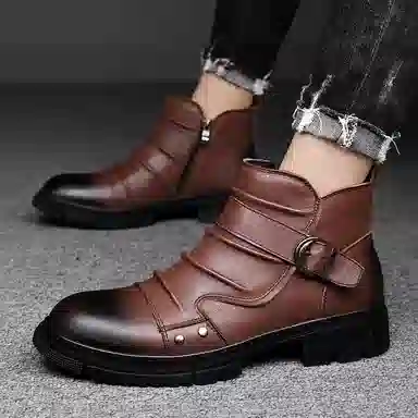 八哥 舒适时尚简约经典复古商务 短靴 男女同款