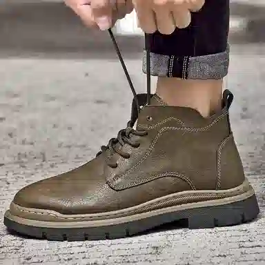 牛皮 通勤必备经典英伦风短筒耐磨舒适潮流个性商务休闲 短靴 男款