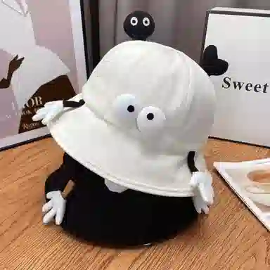 豹了个猫 可爱小怪兽百搭遮阳防晒 棉 渔夫帽 男女同款情侣款