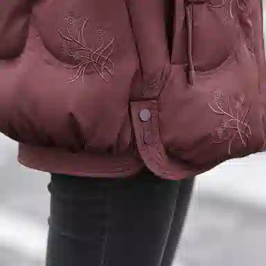 雅鹿 加厚短款宽松长袖连帽羽绒服 女款