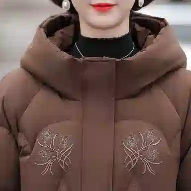 雅鹿 加厚短款宽松长袖连帽羽绒服 女款