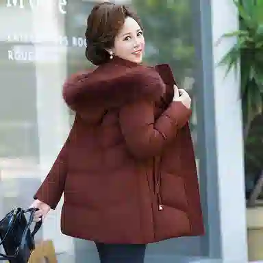 雅鹿 中年妈妈装时尚加厚保暖羽绒服 女款