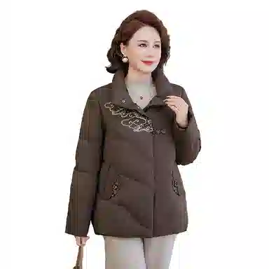 雅鹿 中老年妈妈装立领加厚羽绒服 女款