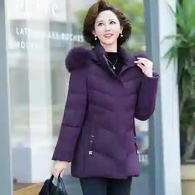 雅鹿 中年妈妈装时尚加厚保暖羽绒服 女款