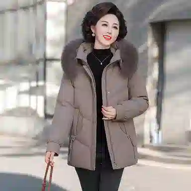 雅鹿 大码冬装时尚厚款休闲长袖羽绒服 女款